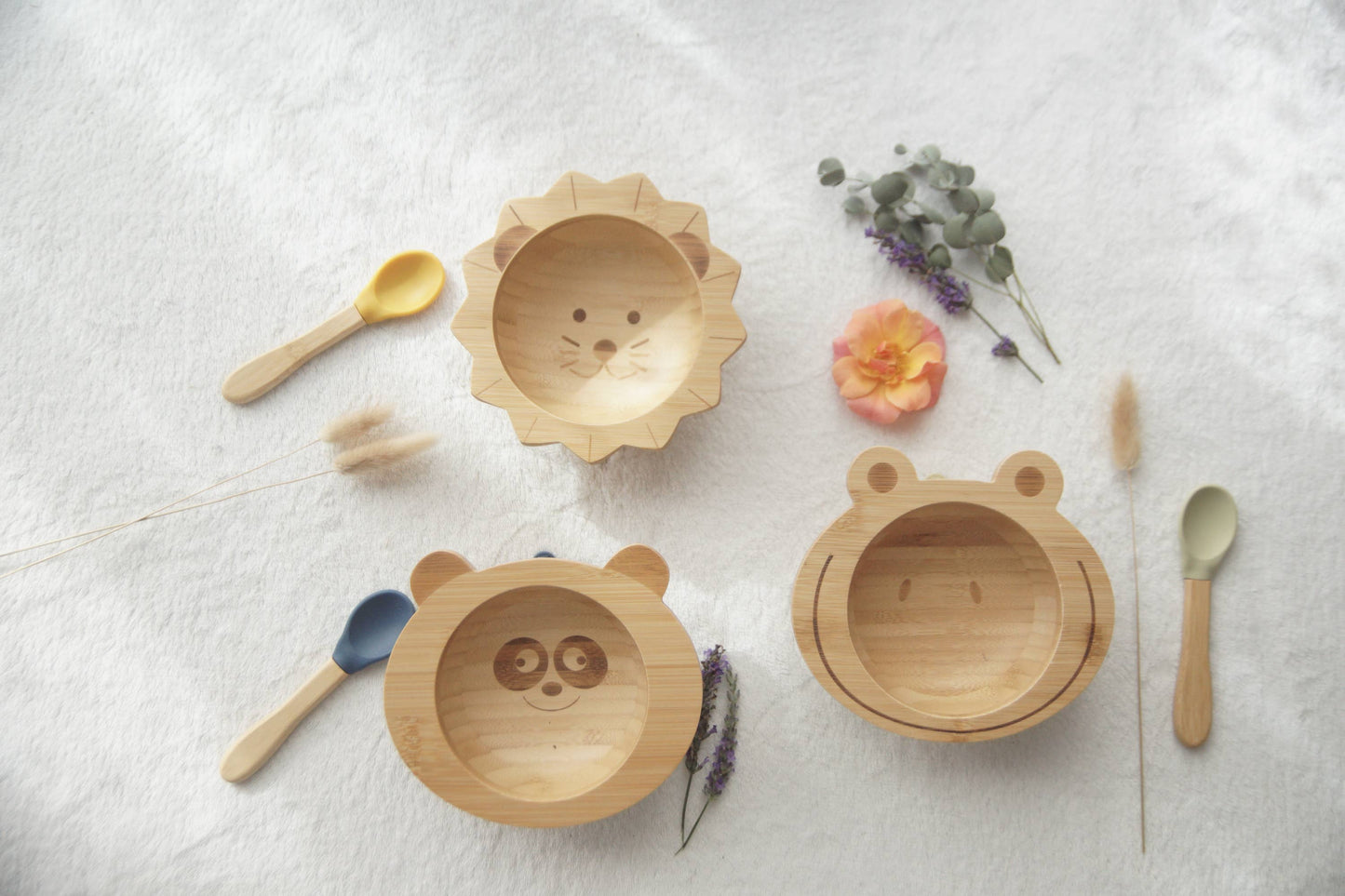 Set da pranzo per bambini in bambù e silicone