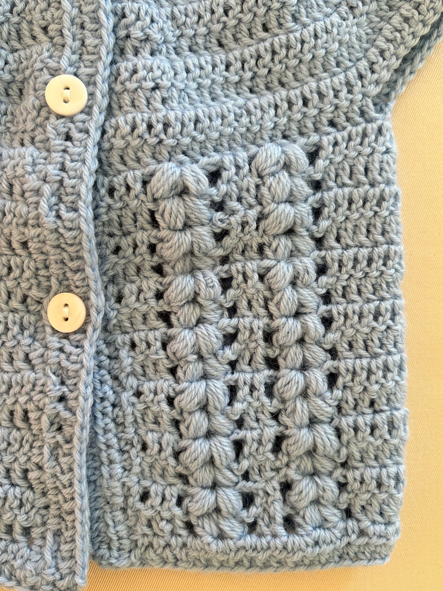 Cardigan per Neonato in 100% Lana - Maniche Corte, Fatto a Mano